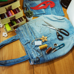 Denim jeans tote bag